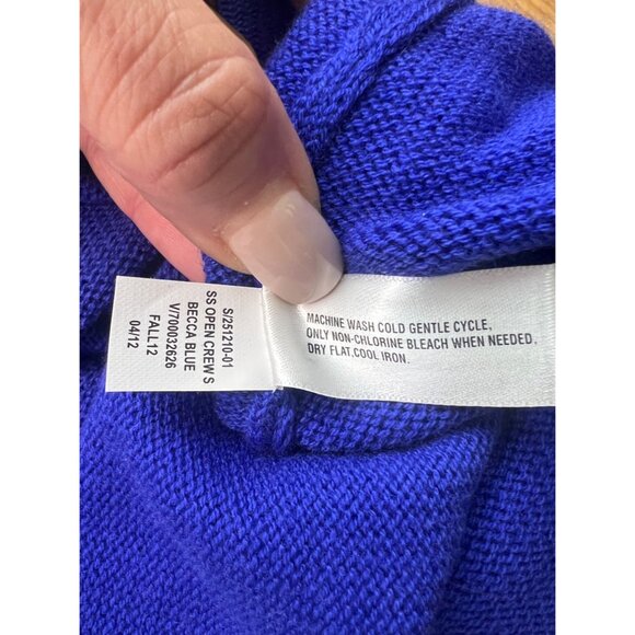 GAP Cobalt Blue Knit Short Sleeve Sweater Top • Preppy Classic Minimalist Mod S - Picture 13 of 15